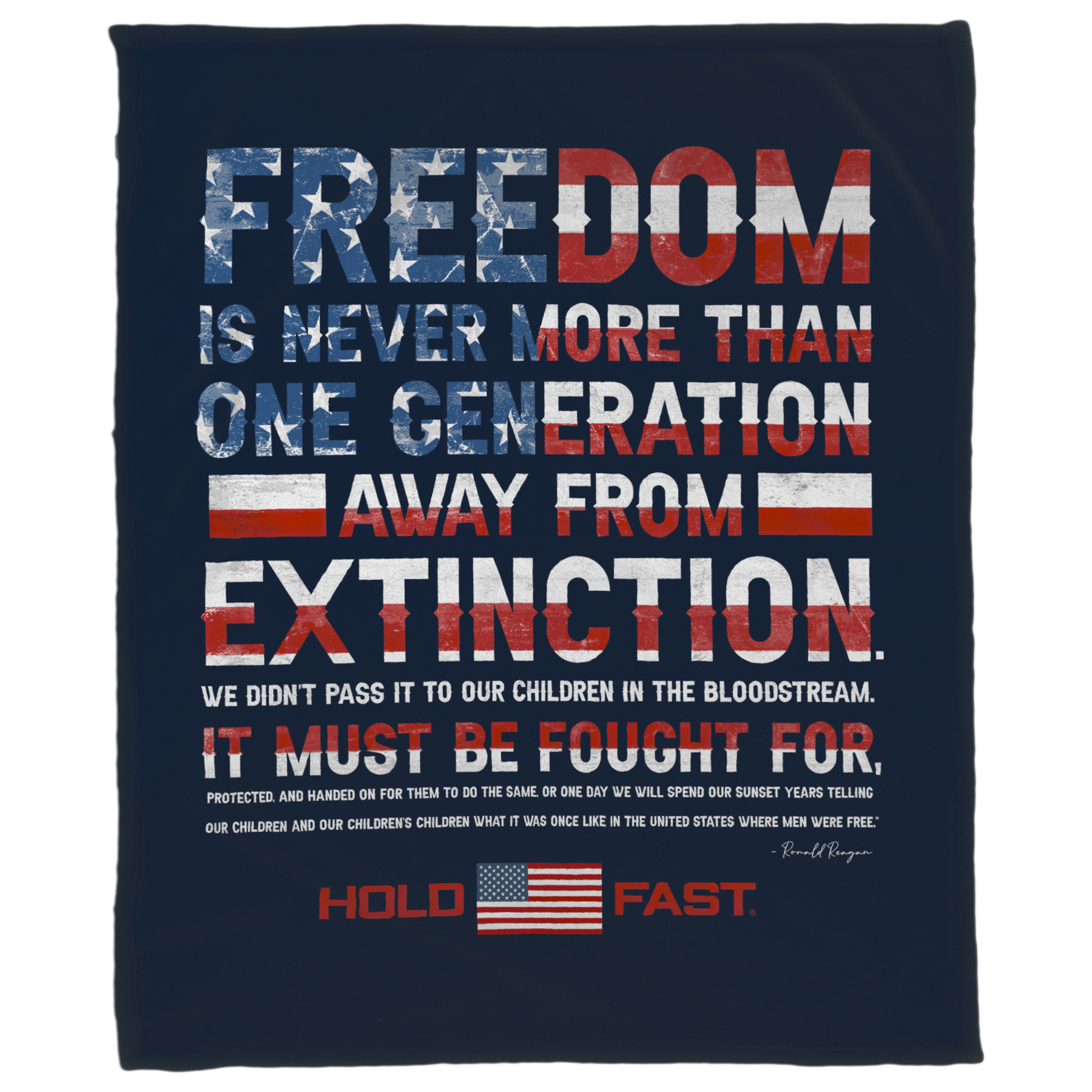 HOLD FAST Reagan Freedom Fleece Blanket