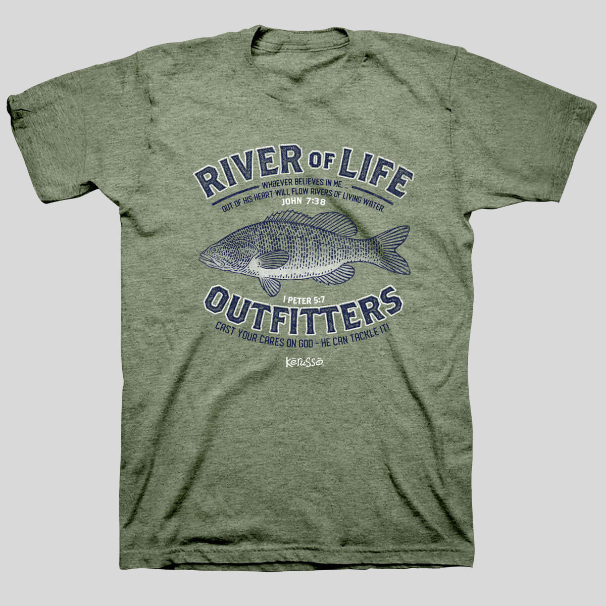 Kerusso Christian T-Shirt Living Waters 1 Peter 5:7 Main image