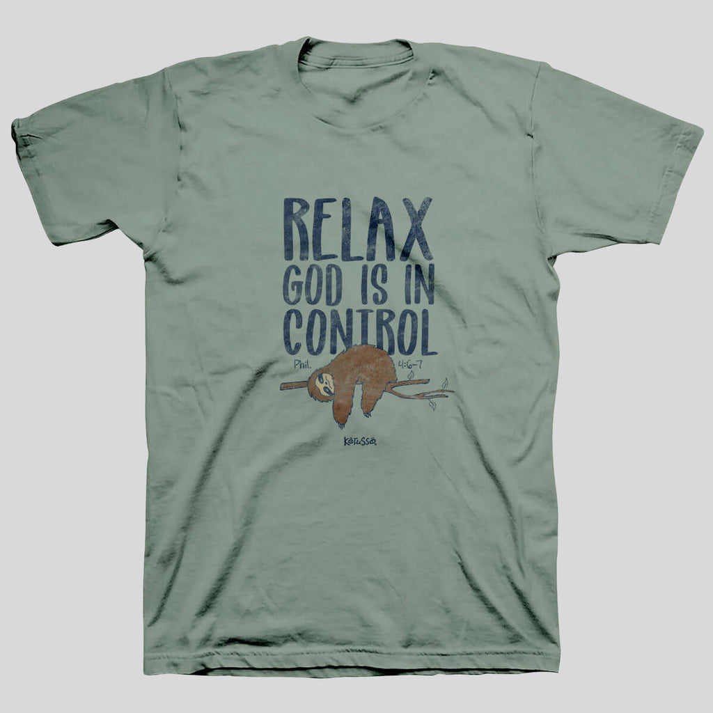 Kerusso Christian T-Shirt God Is In Control Philippians 4:6-7