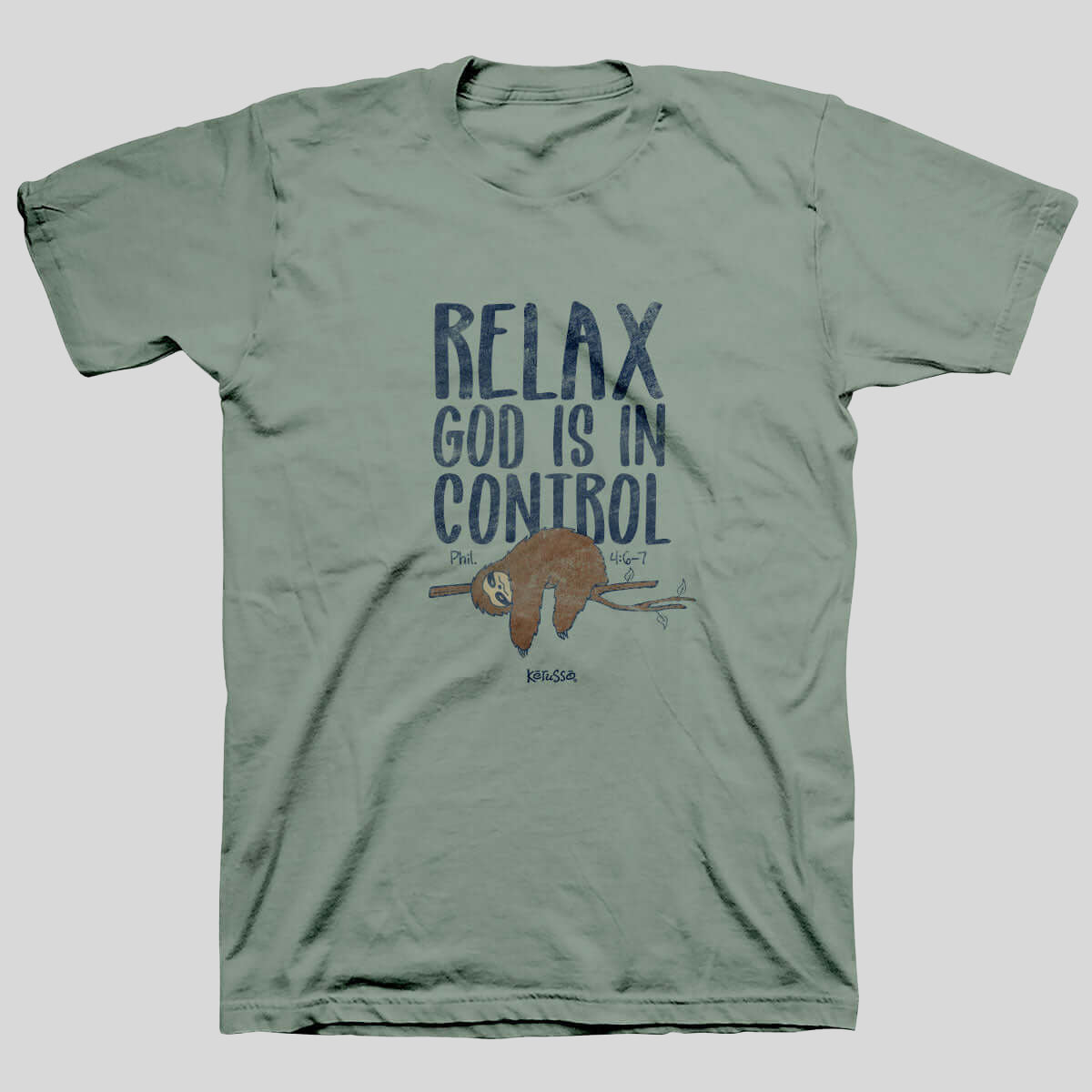 Kerusso Christian T-Shirt God Is In Control Philippians 4:6-7