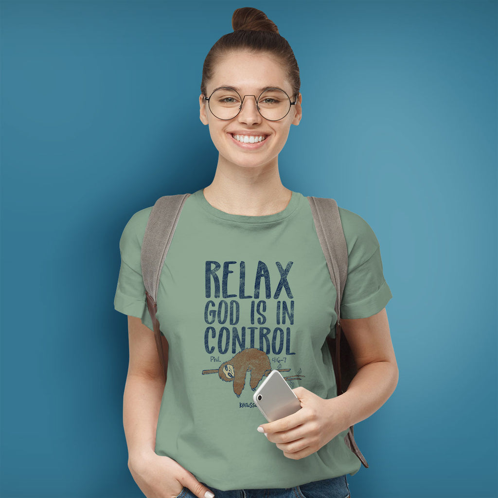 Kerusso Christian T-Shirt God Is In Control Philippians 4:6-7