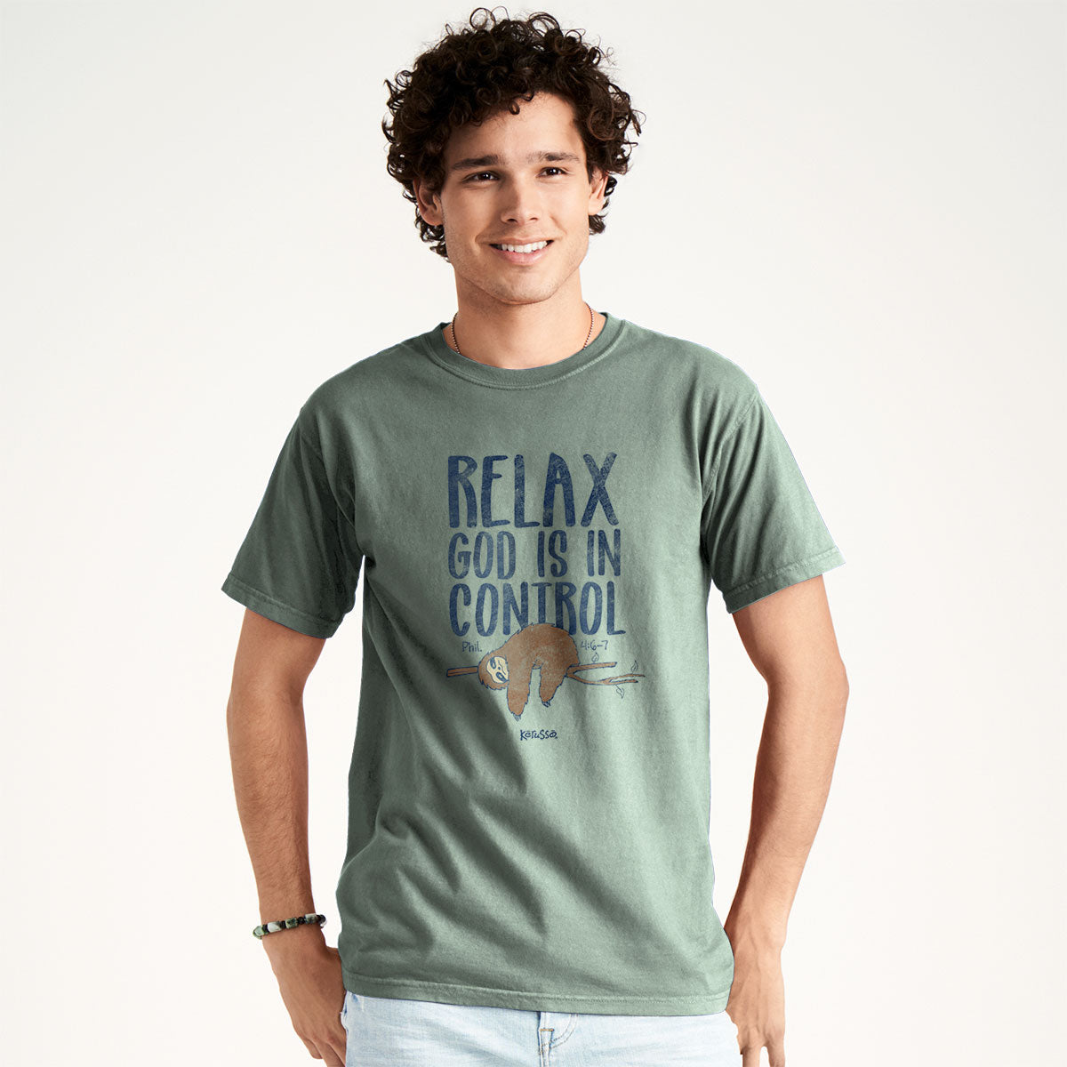 Kerusso Christian T-Shirt God Is In Control Philippians 4:6-7