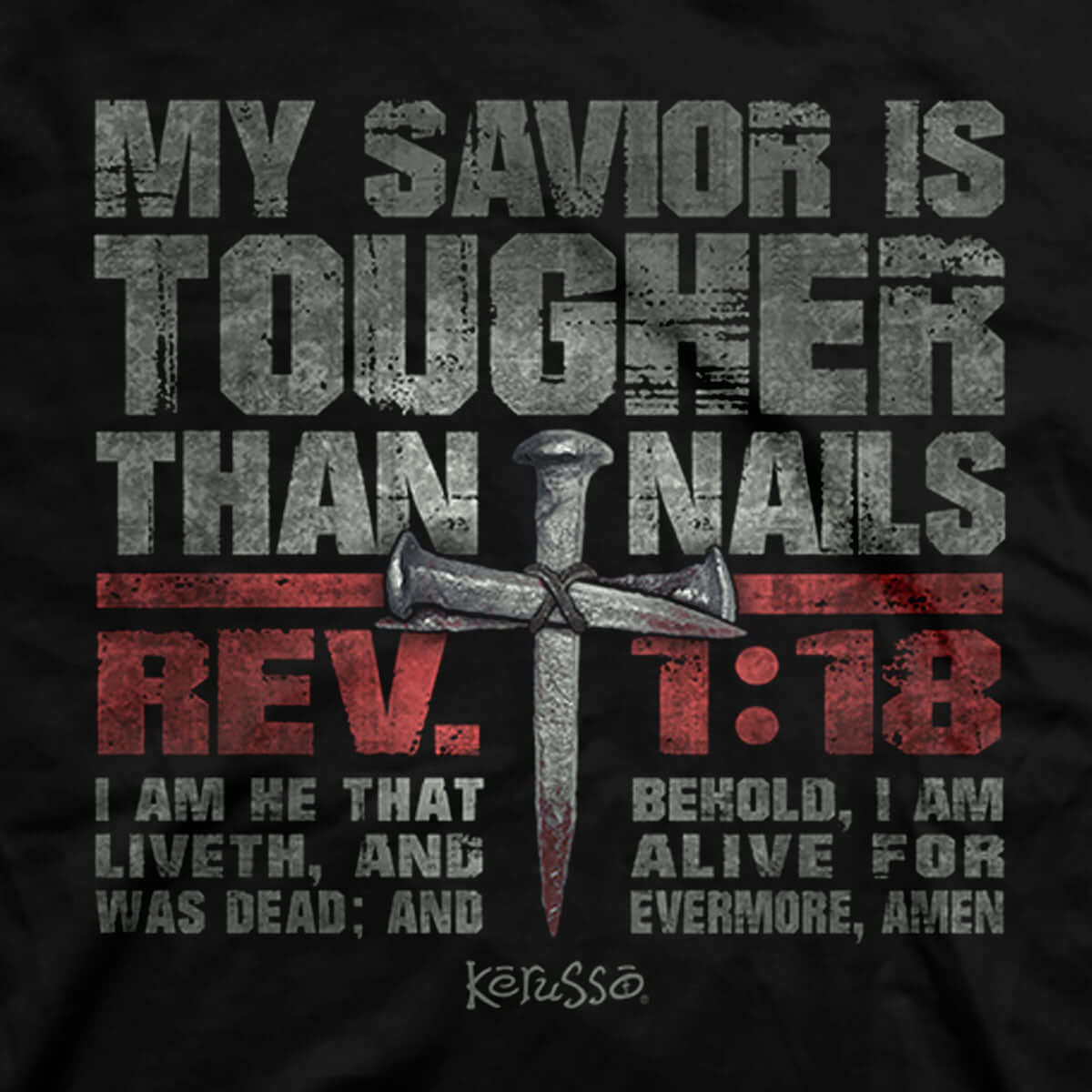 Kerusso Christian T-Shirt Tougher Than Nails