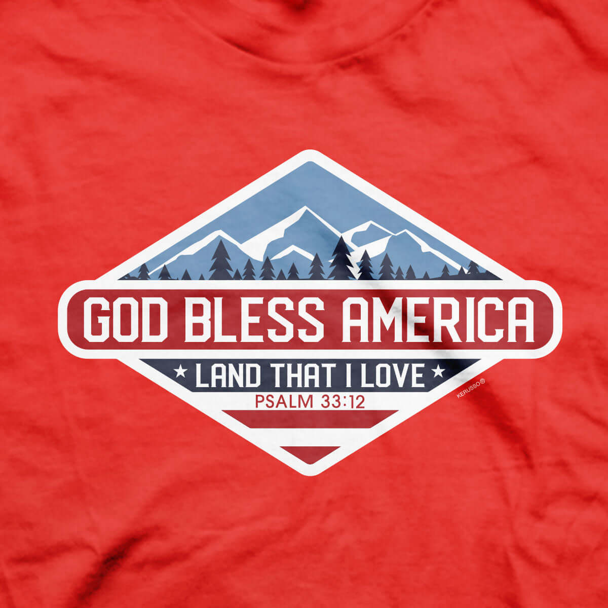 Kerusso Christian T-Shirt God Bless America