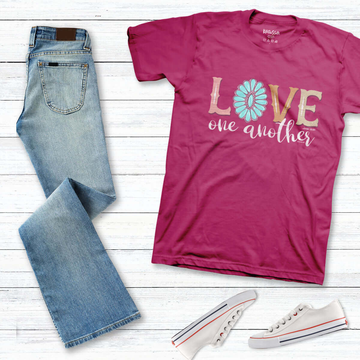 Kerusso Womens T-Shirt Love One Another