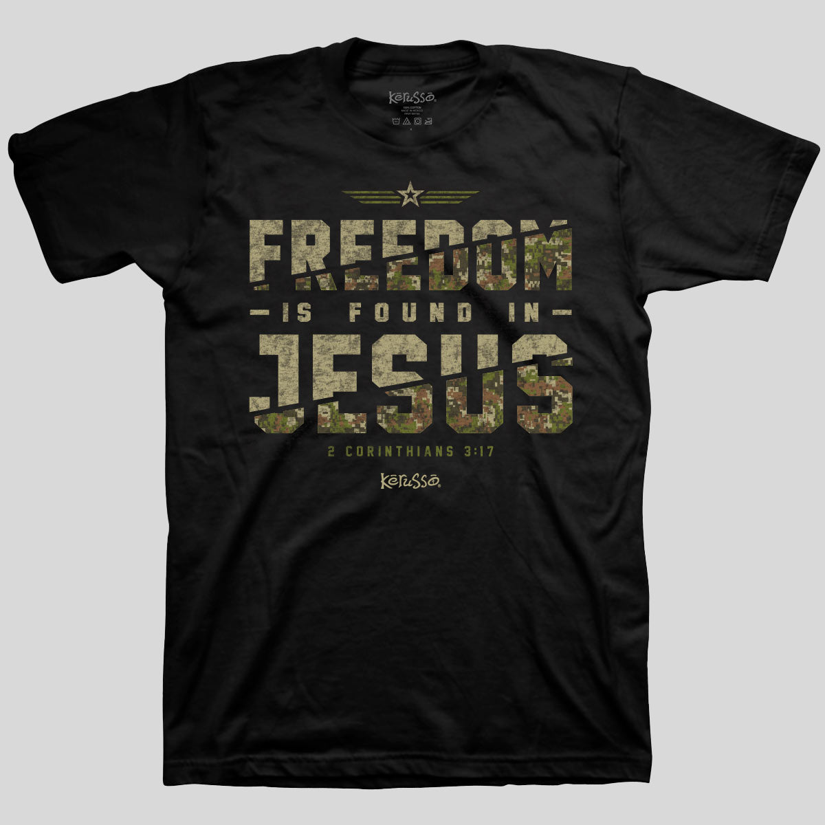 Kerusso Christian T-Shirt Freedom In Jesus 2 Corinthians 3:17