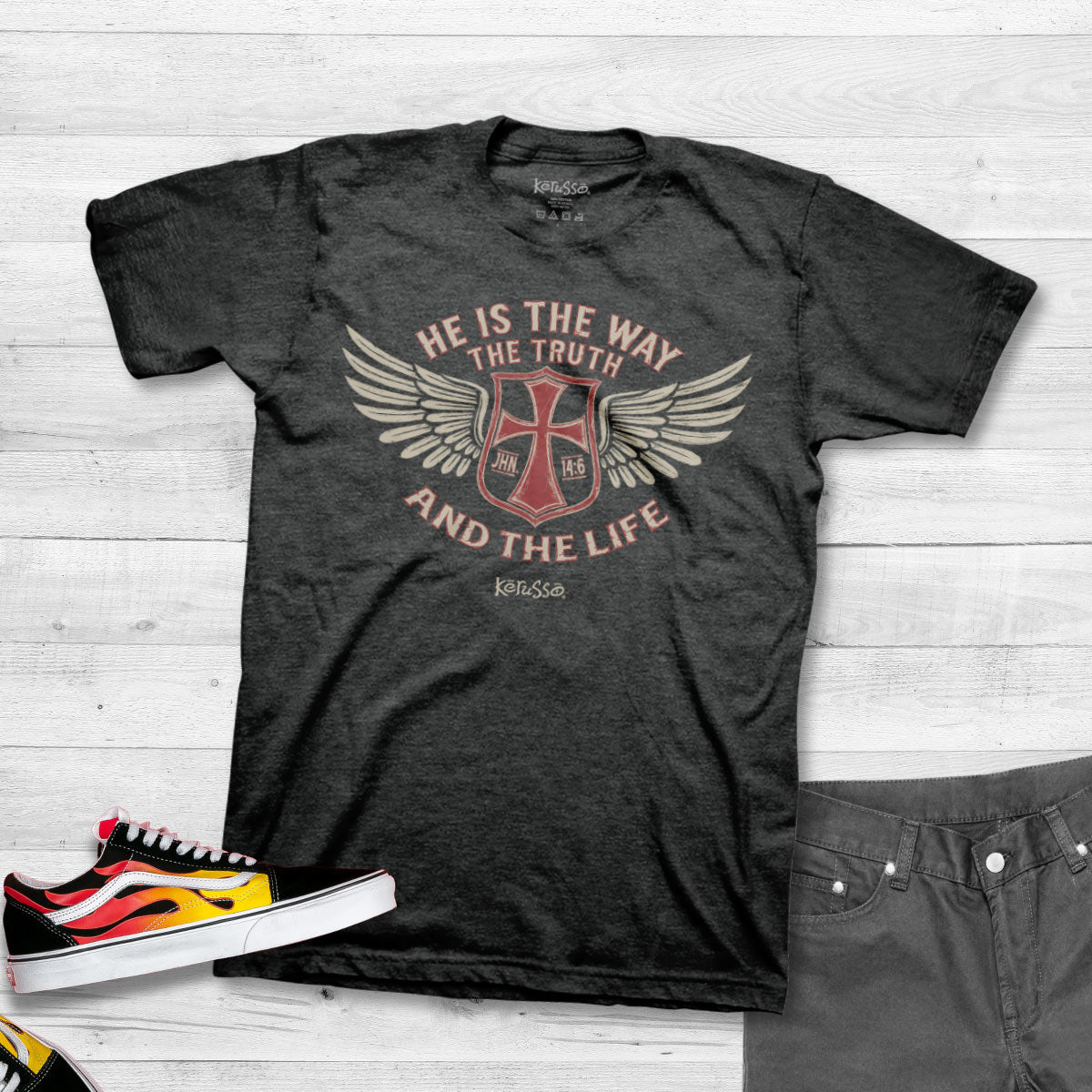 Kerusso Christian T-Shirt Wings John 14:6