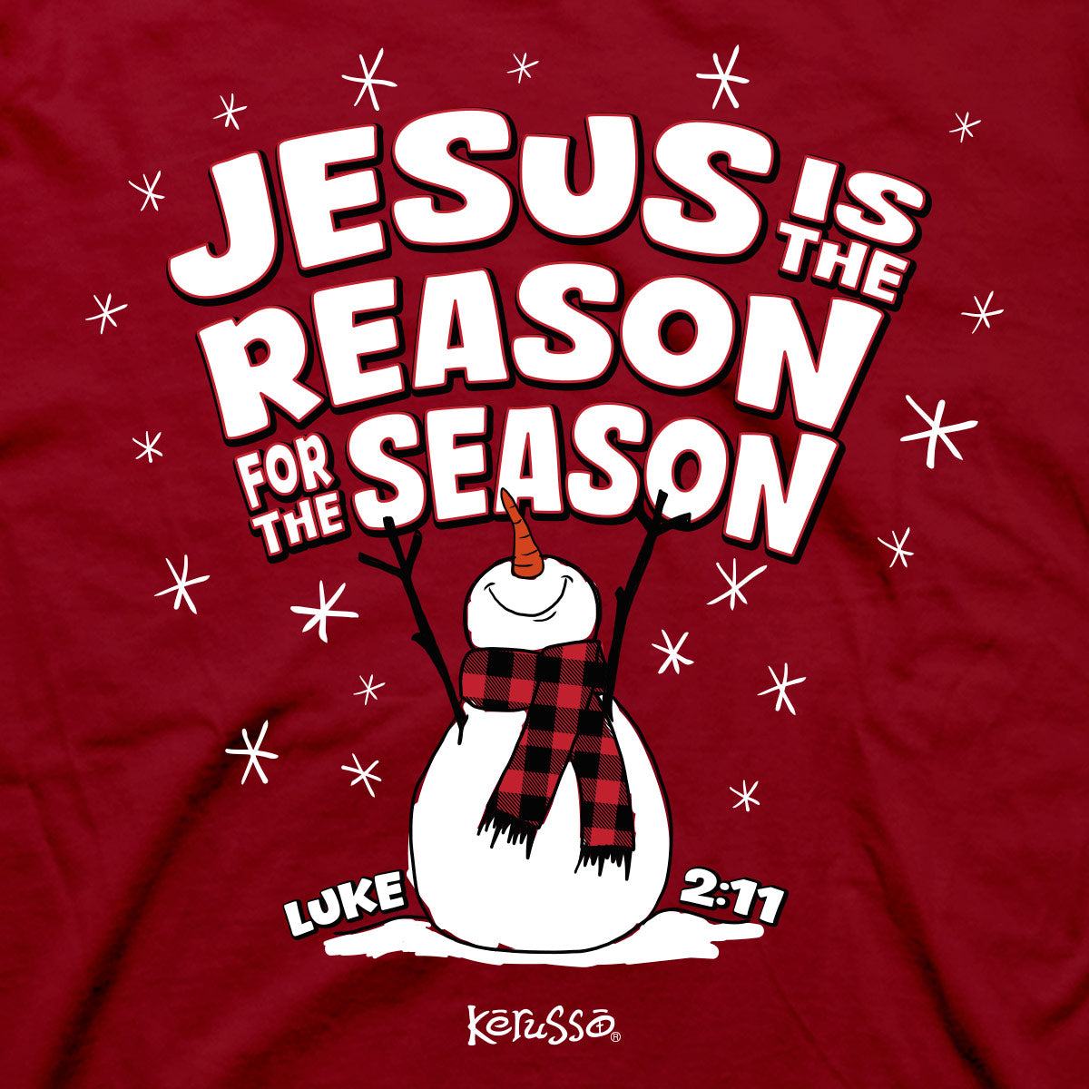Kerusso Christmas T-Shirt Jesus Is The Reason Snowman Secondary image