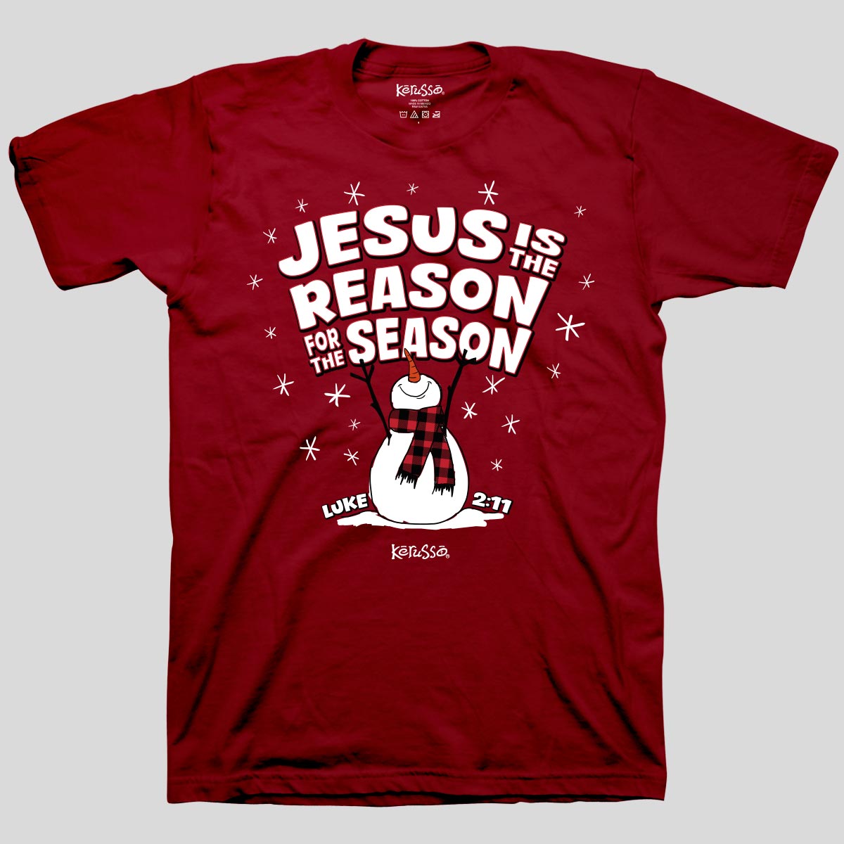 Kerusso Christmas T-Shirt Jesus Is The Reason Snowman Main image
