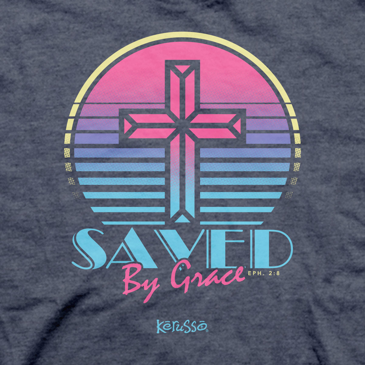 Kerusso Womens T-Shirt Saved By Grace Cross Secondary image