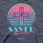 Kerusso Womens T-Shirt Saved By Grace Cross