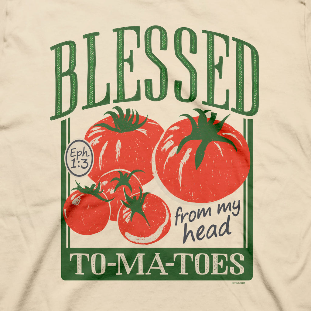Kerusso Womens T-Shirt Blessed To-ma-toes
