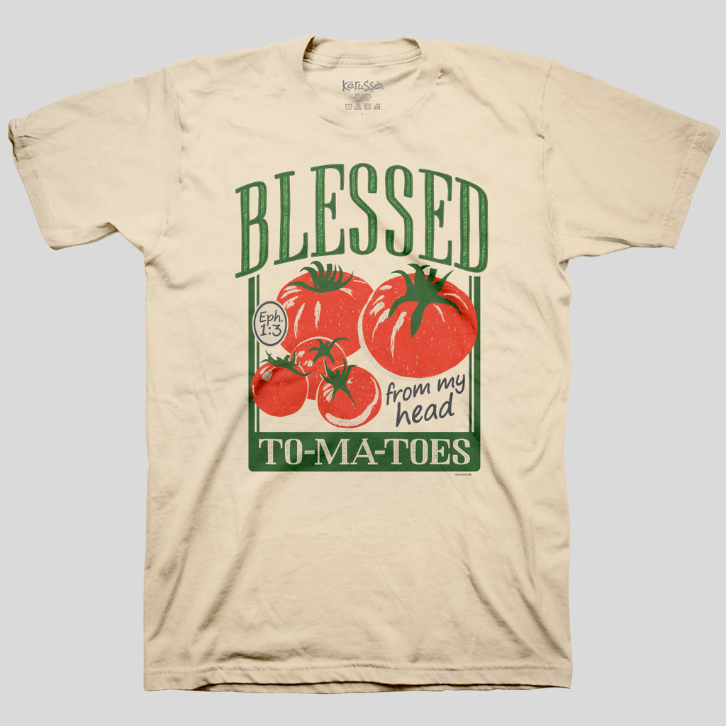 Kerusso Womens T-Shirt Blessed To-ma-toes