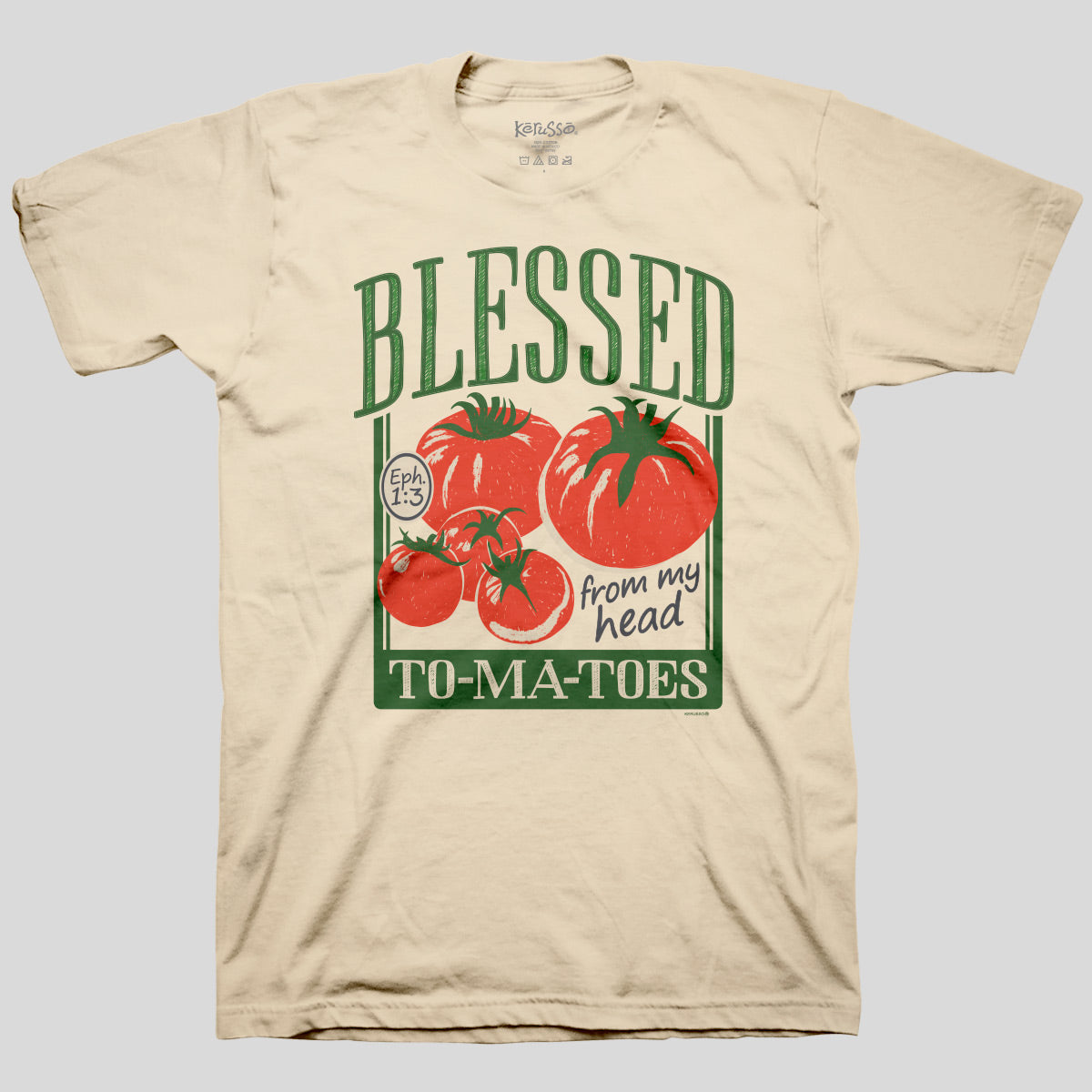 Kerusso Womens T-Shirt Blessed To-ma-toes