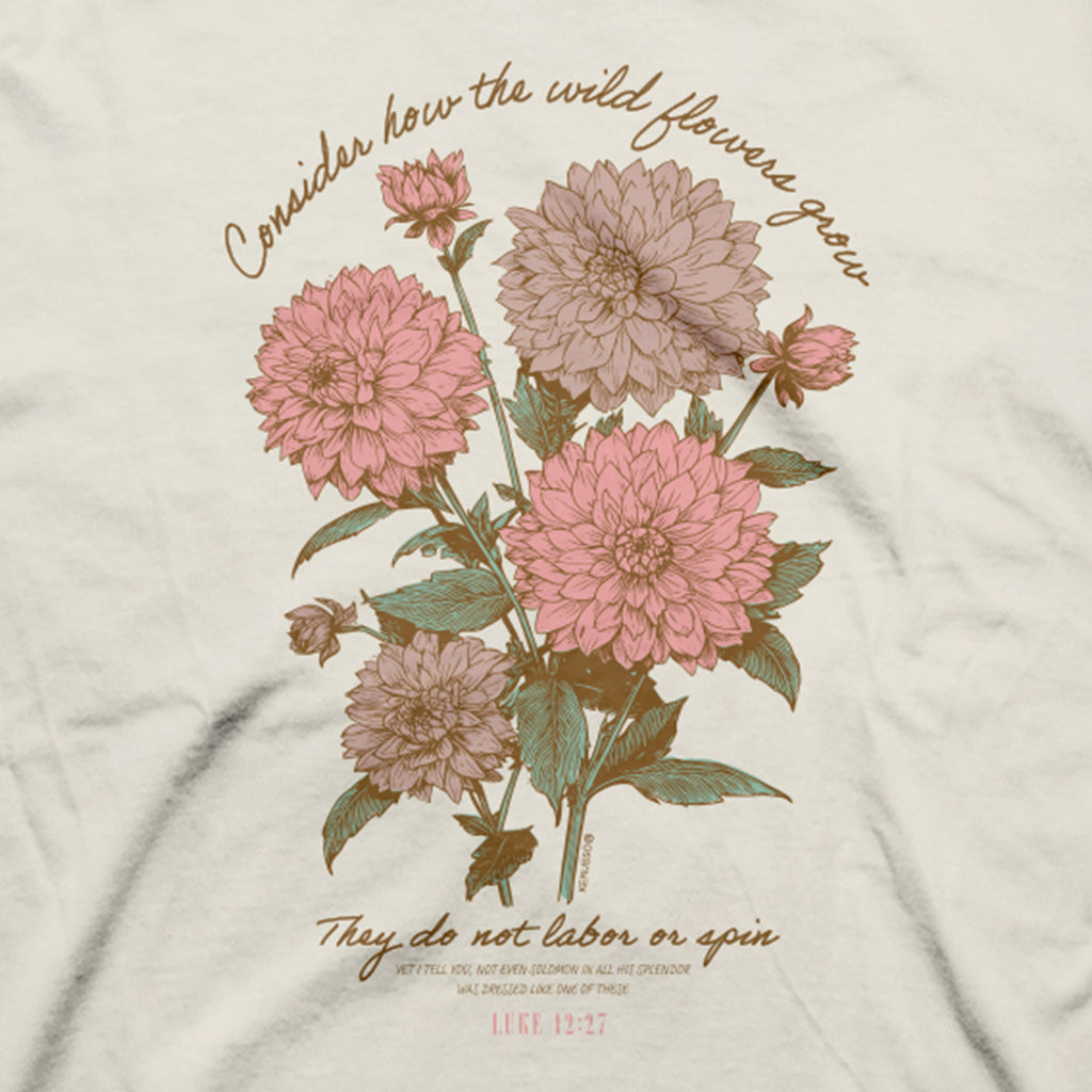Kerusso Womens T-Shirt Wildflowers