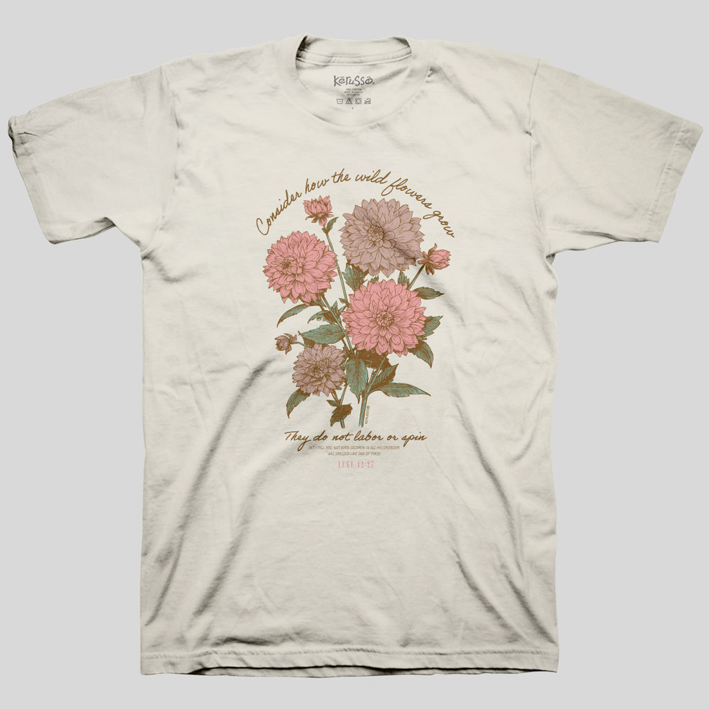Kerusso Womens T-Shirt Wildflowers