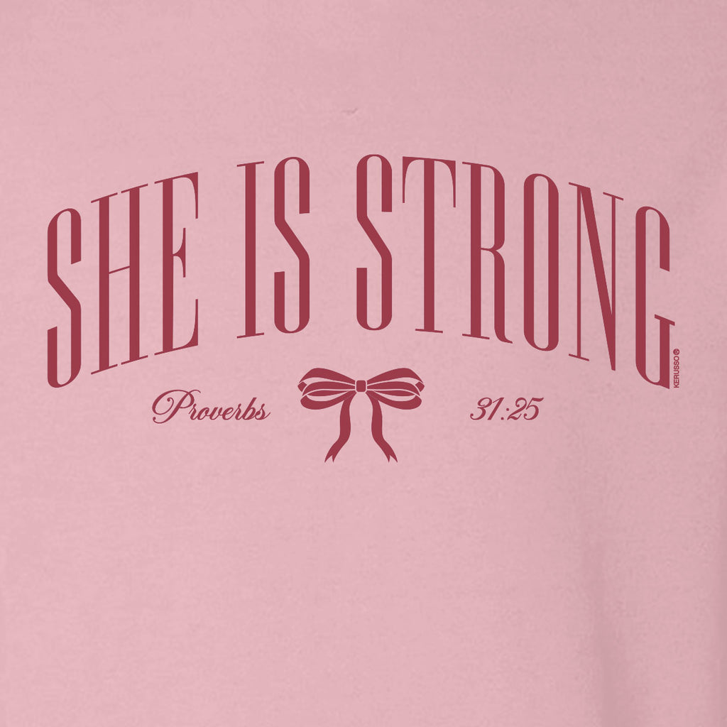 Kerusso Womens Sweatshirt She Is Strong Bow