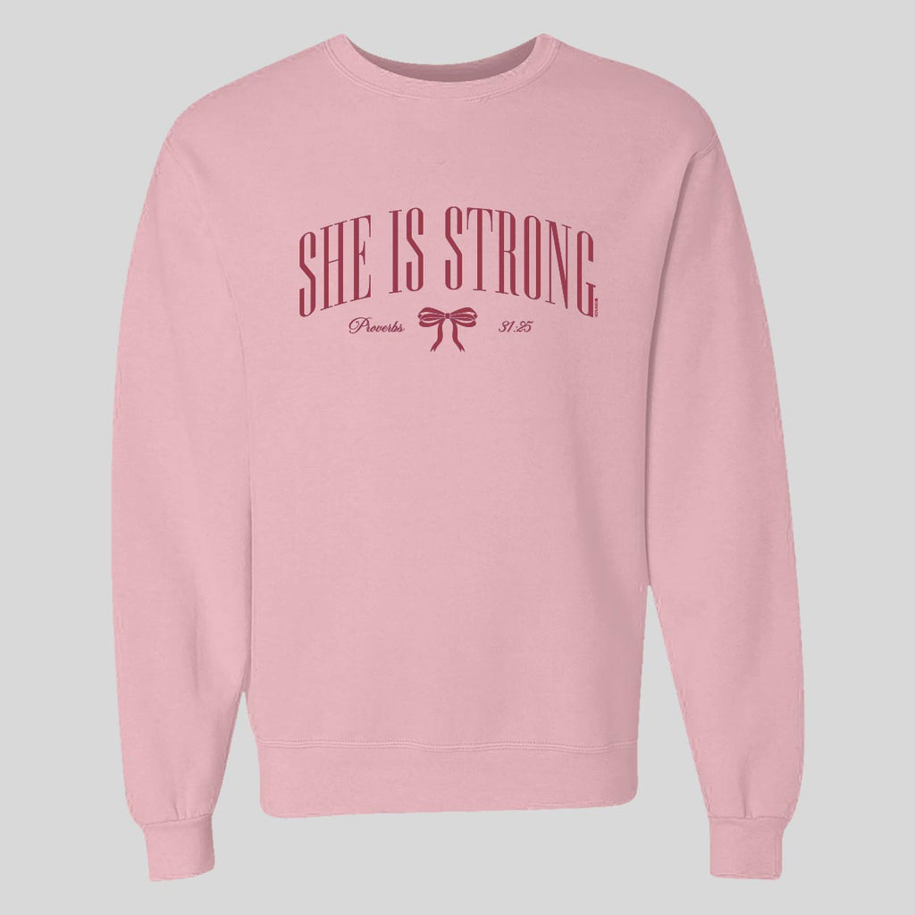 Kerusso Womens Sweatshirt She Is Strong Bow