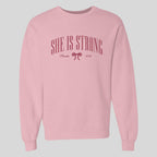 Kerusso Womens Sweatshirt She Is Strong Bow
