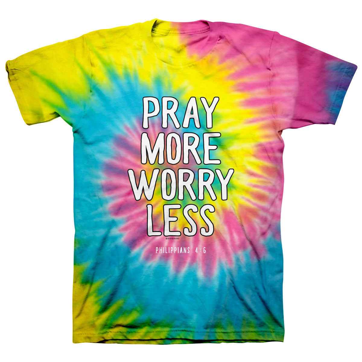 Kerusso Christian Tie Dye T-Shirt Don't Worry Pray More