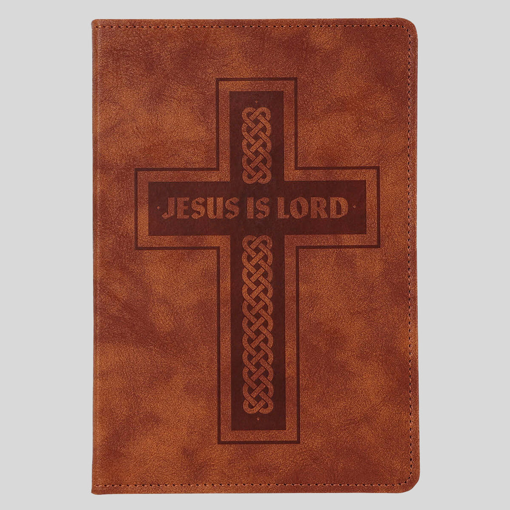 Kerusso Mens Faux Leather Journal Jesus Is Lord Cross