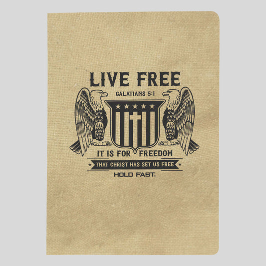 HOLD FAST Mens Paperback Journal Live Free