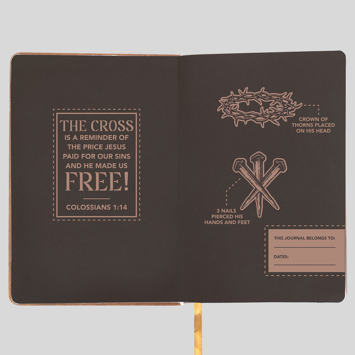 Kerusso Mens Faux Leather Journal The Cross