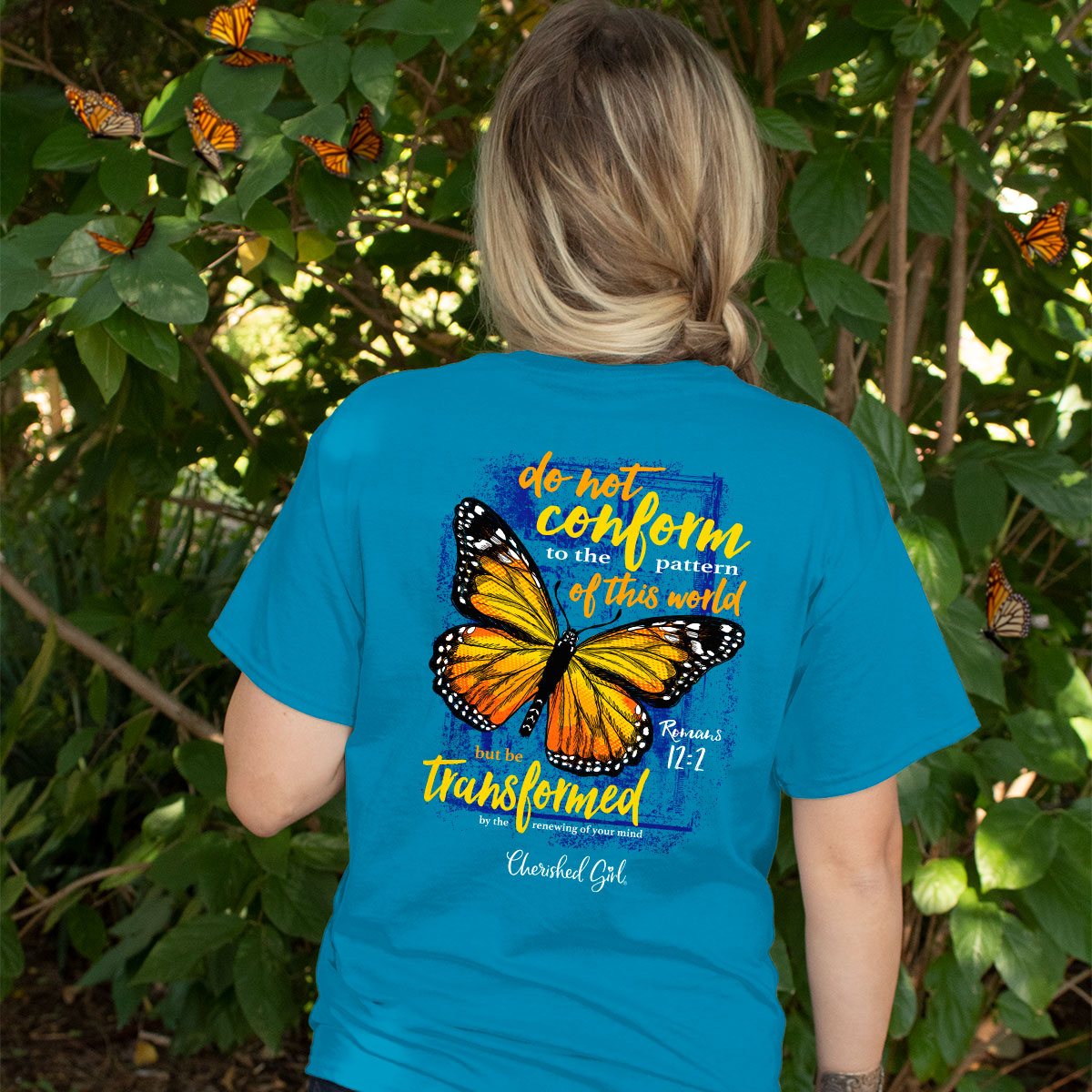 Cherished Girl Womens T-Shirt Butterfly Transformation