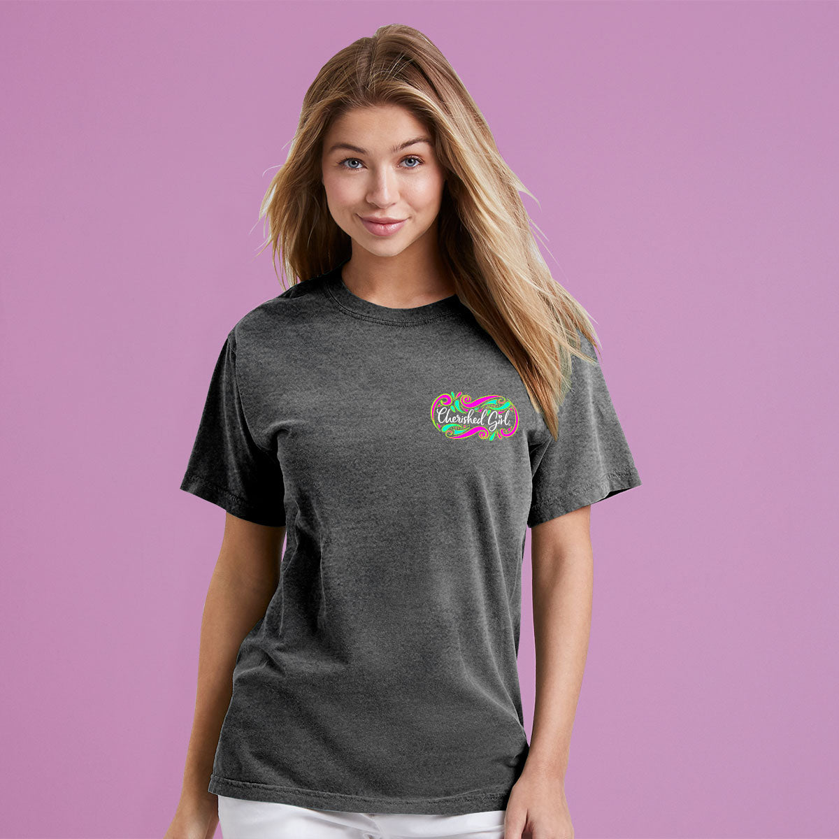 Cherished Girl Womens T-Shirt Walk By Faith