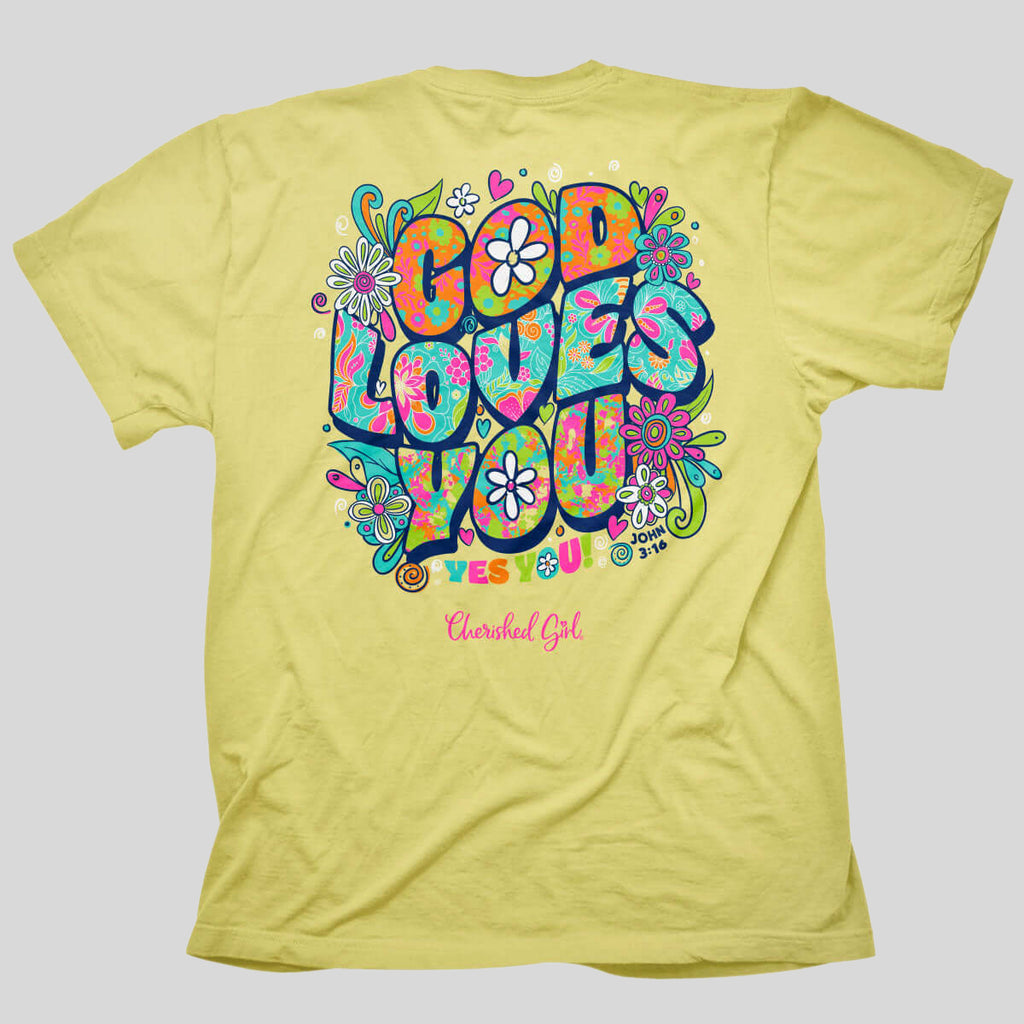 Cherished Girl Womens T-Shirt God Loves You