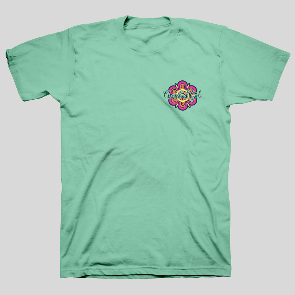 Cherished Girl Womens T-Shirt Blessed Is She Who Has Believed