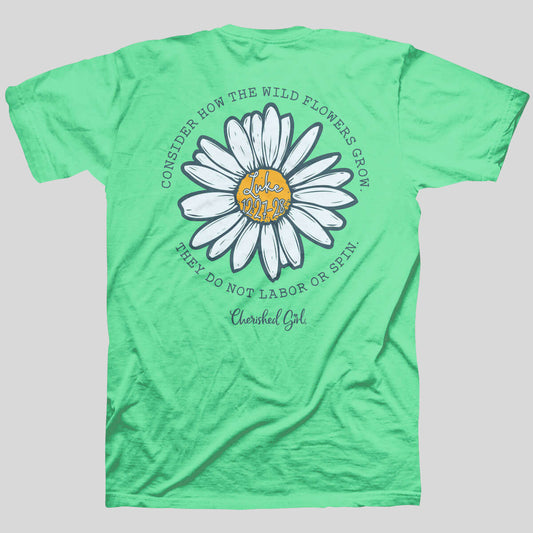Cherished Girl Womens T-Shirt Wildflowers