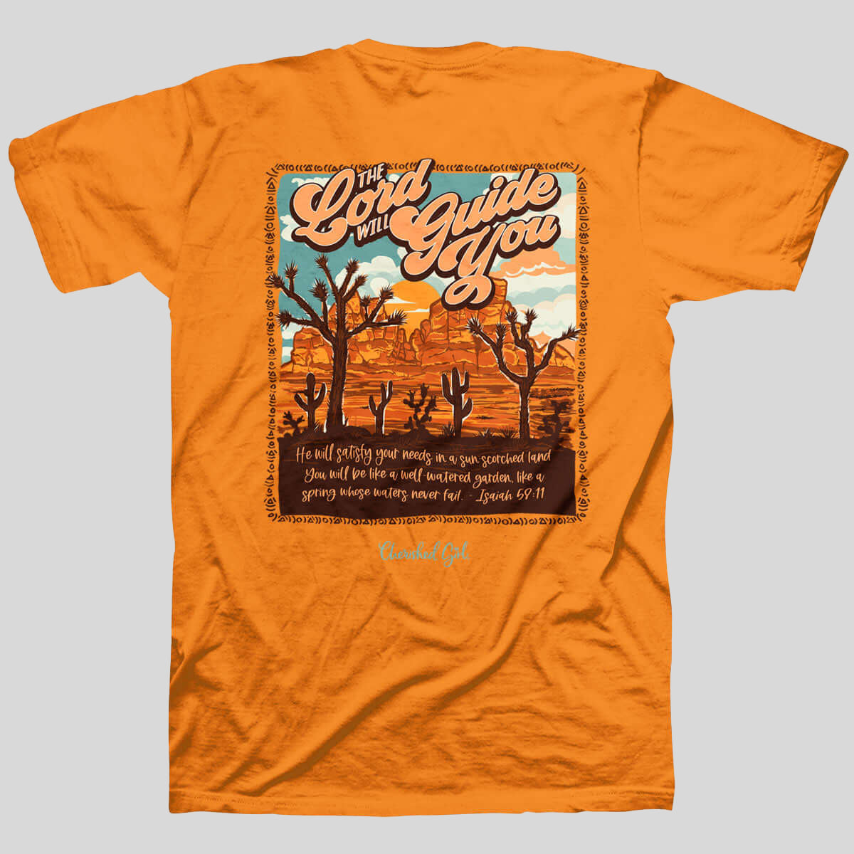 Cherished Girl Womens T-Shirt The Lord Will Guide You Main image