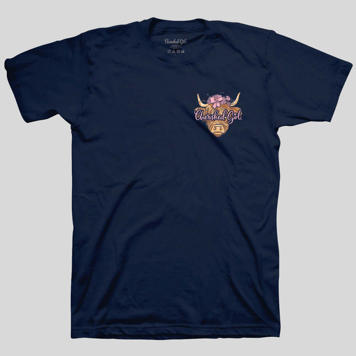 Cherished Girl Womens T-Shirt Highland Cow Secondary image