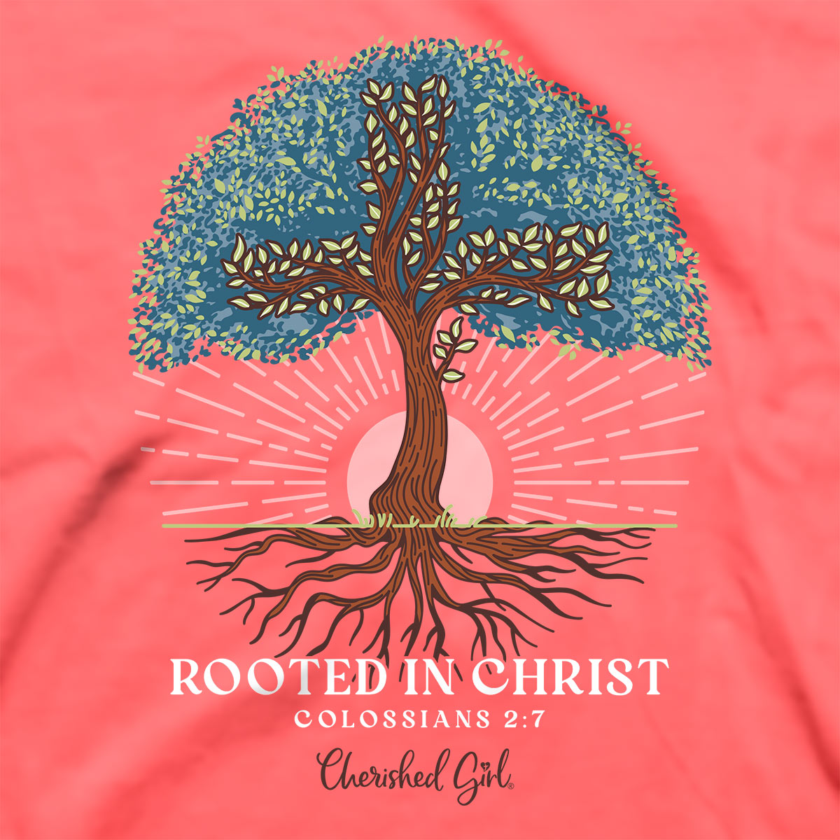 Cherished Girl Womens T-Shirt Rooted In Christ
