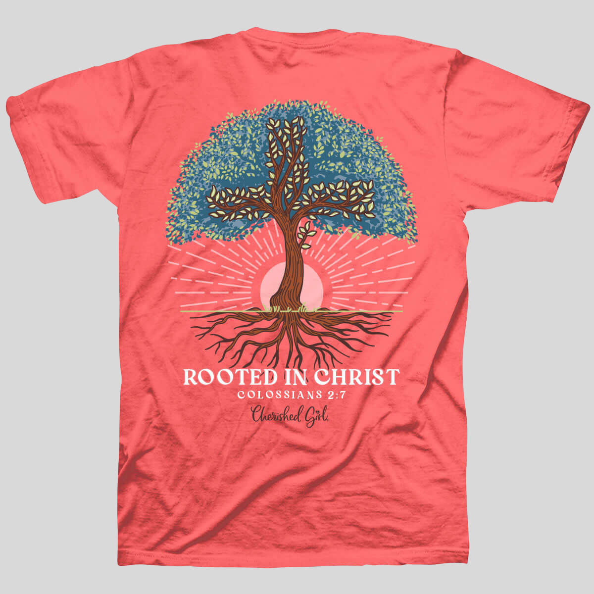 Cherished Girl Womens T-Shirt Rooted In Christ Main image