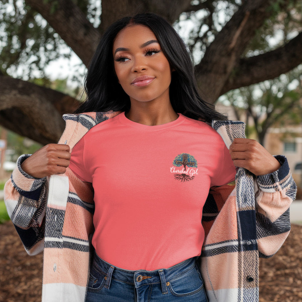Cherished Girl Womens T-Shirt Rooted In Christ