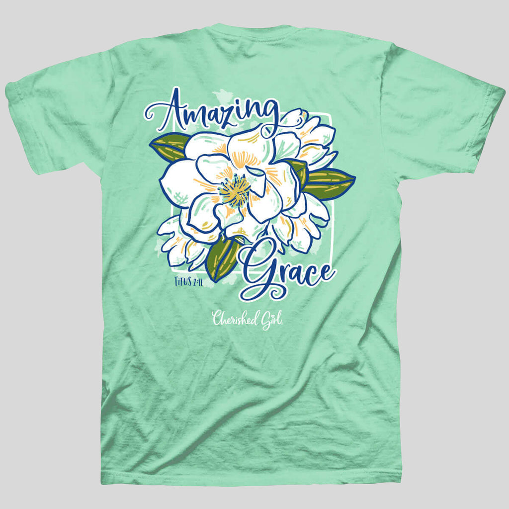 Cherished Girl Womens T-Shirt Amazing Grace