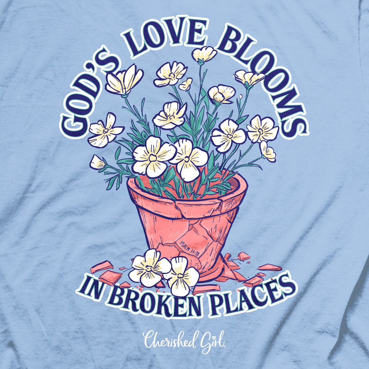 Cherished Girl Womens T-Shirt Blooms