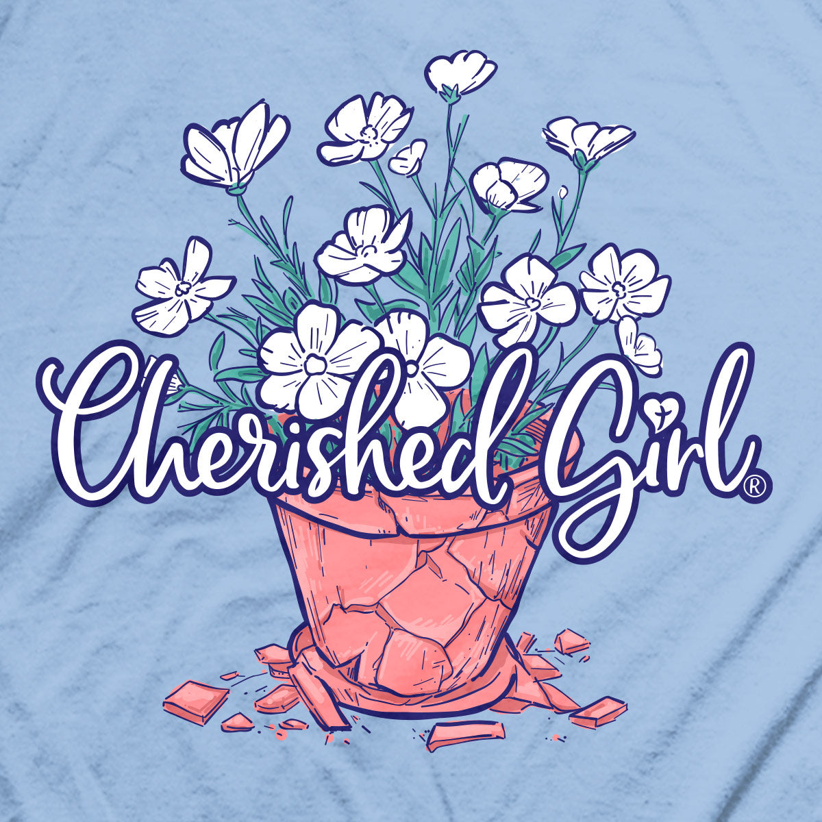 Cherished Girl Womens T-Shirt Blooms