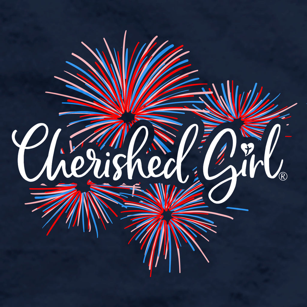 Cherished Girl Womens T-Shirt God Bless America