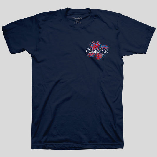 Cherished Girl Womens T-Shirt God Bless America