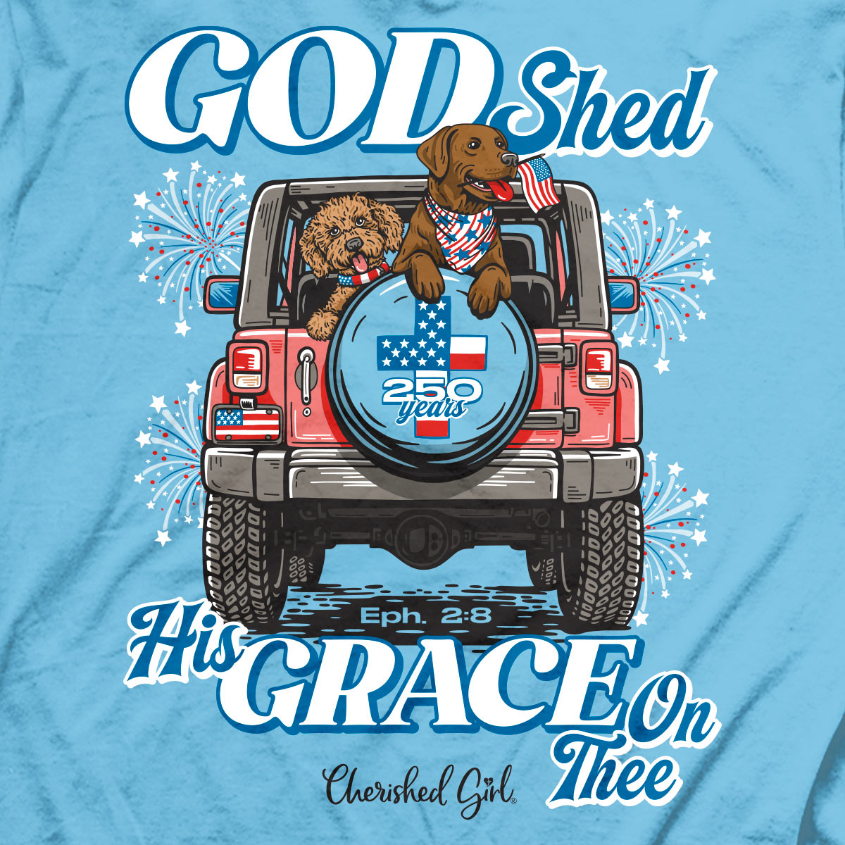 Cherished Girl Womens T-Shirt God Shed His Grace