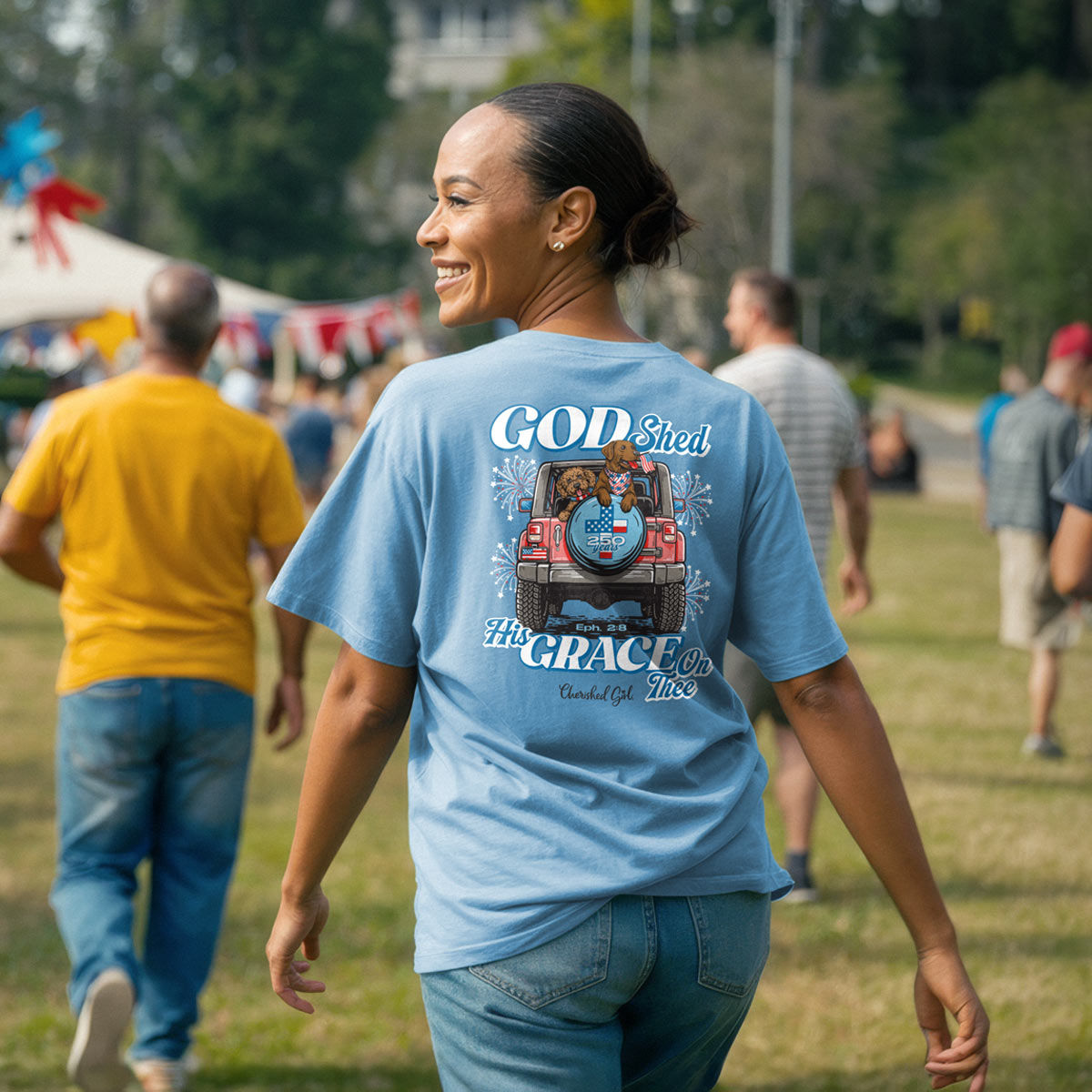 Cherished Girl Womens T-Shirt God Shed His Grace