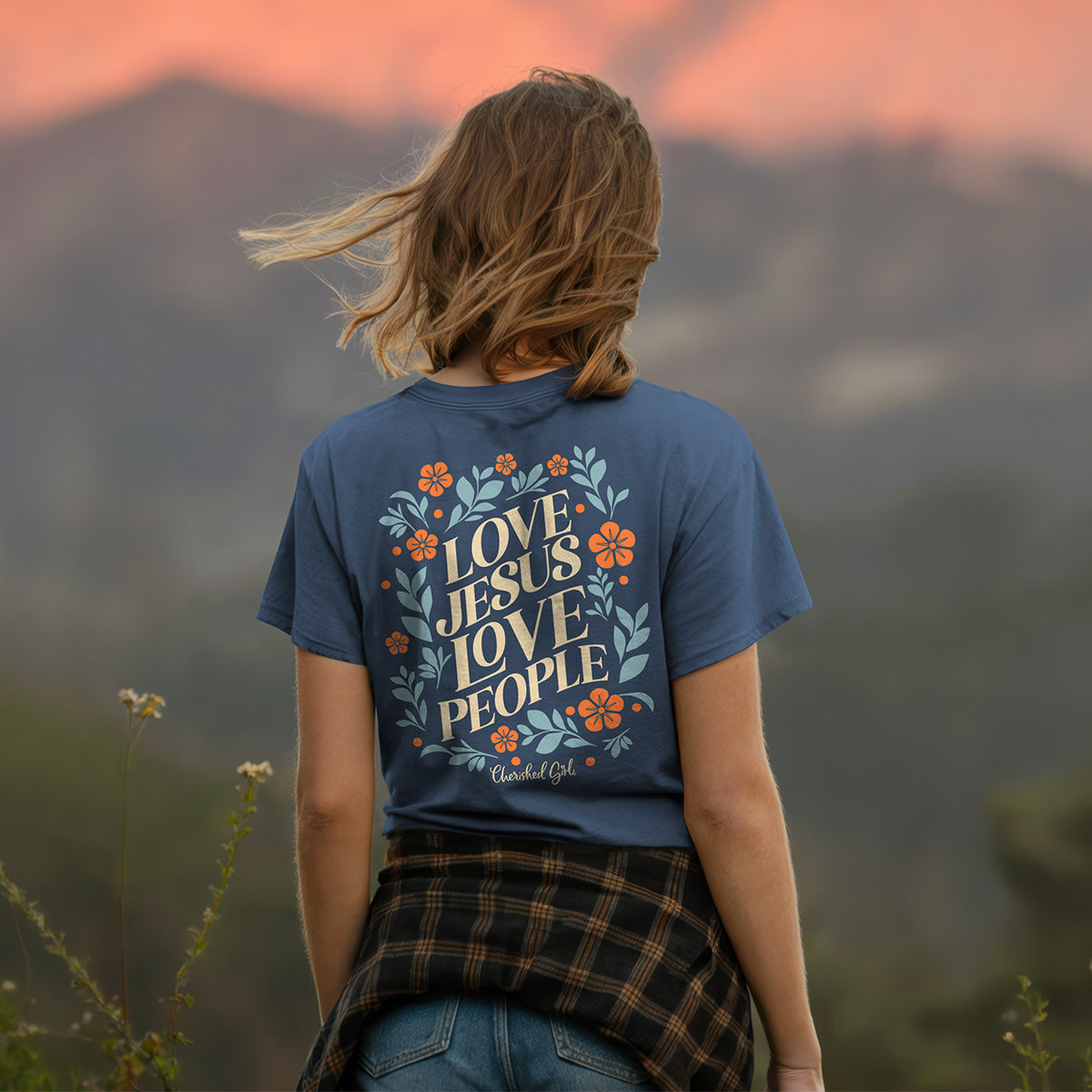 Cherished Girl Womens T-Shirt Love Jesus Love People