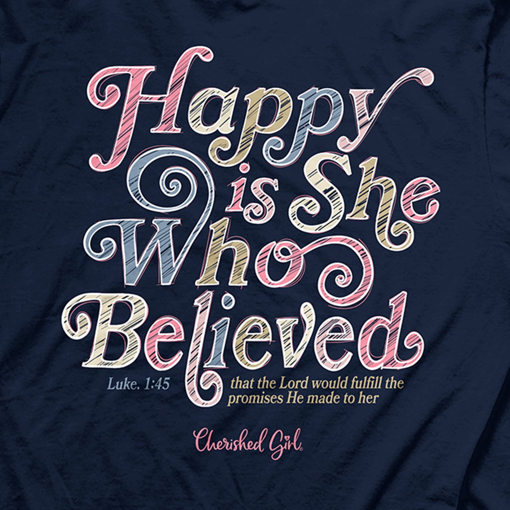 Cherished Girl Womens T-Shirt Happy Is She
