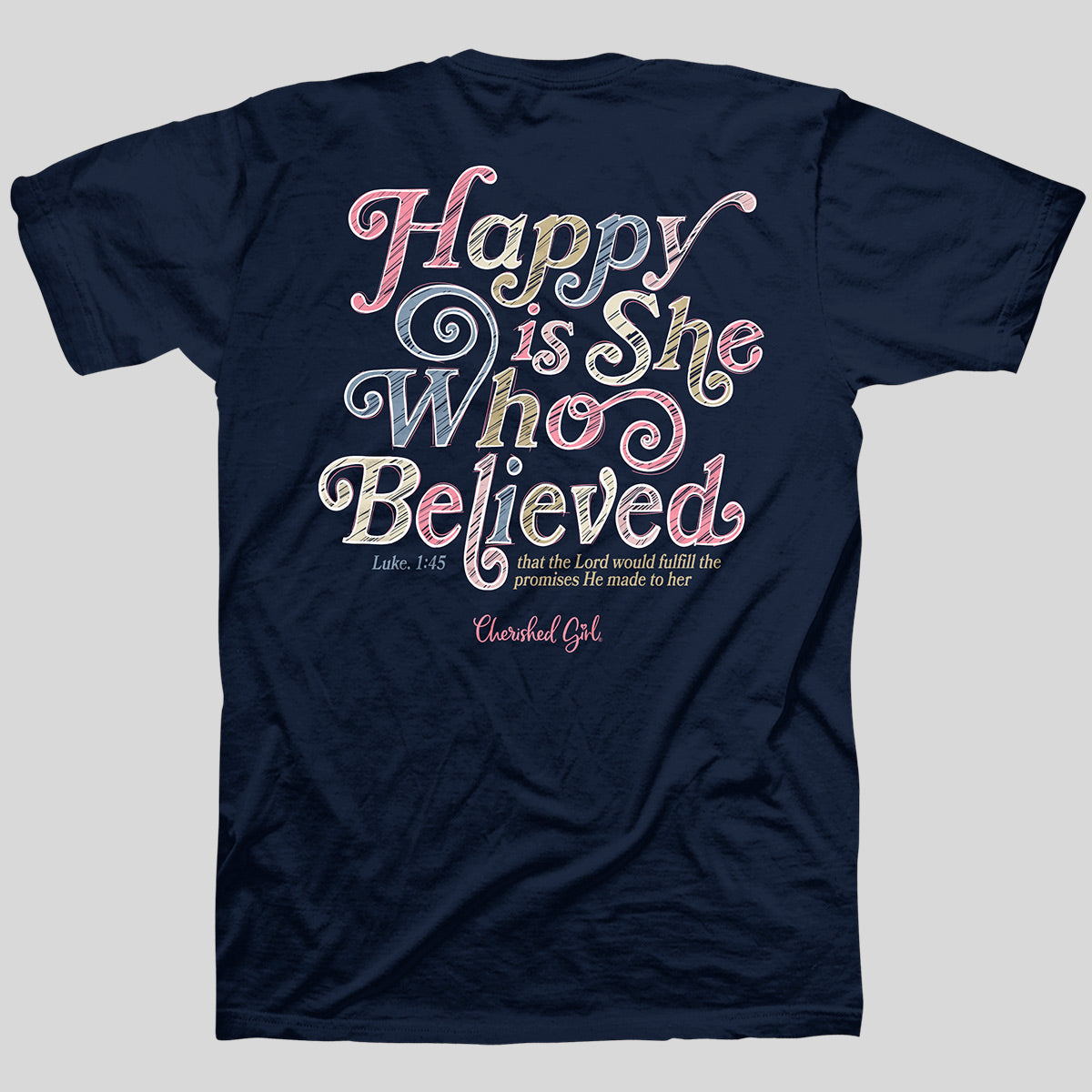 Cherished Girl Womens T-Shirt Happy Is She Main image
