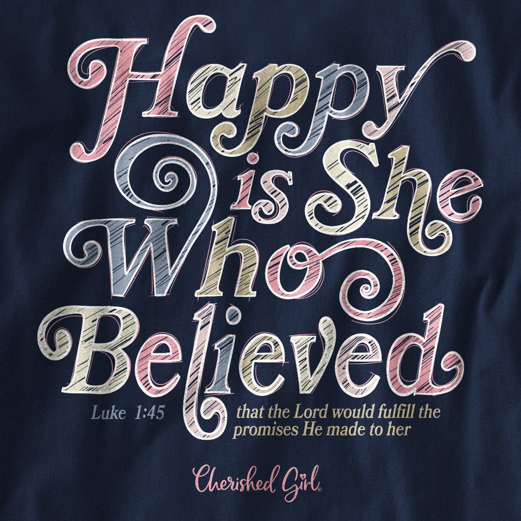 Cherished Girl Womens Long Sleeve T-Shirt Happy Is She