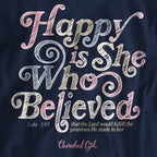 Cherished Girl Womens Long Sleeve T-Shirt Happy Is She