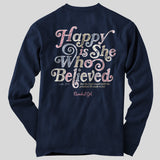 Cherished Girl Womens Long Sleeve T-Shirt Happy Is She